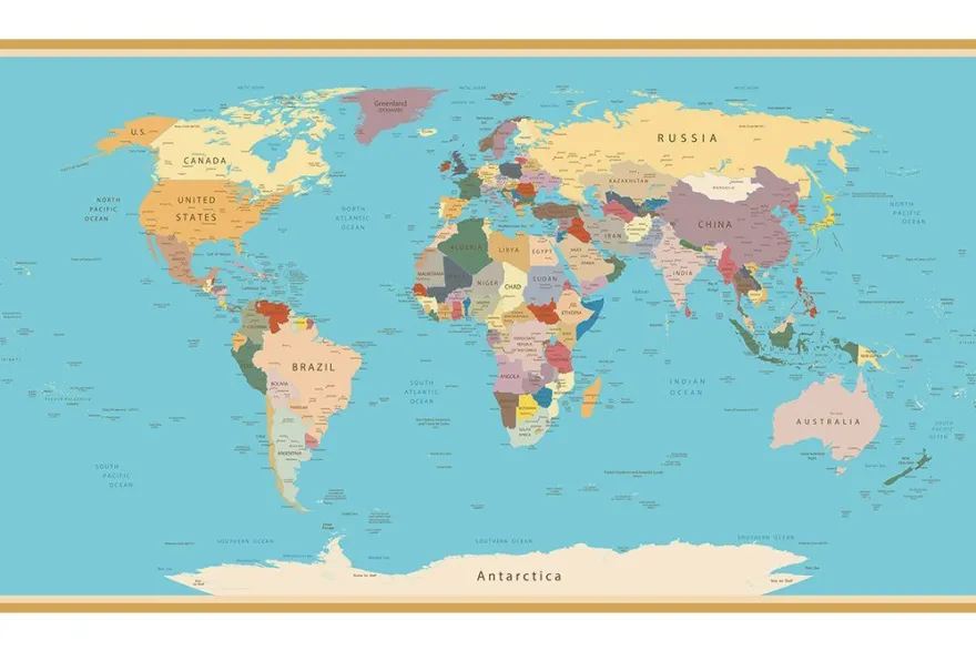 Muralo Selbstklebende Fototapeten XXL Weltkarte 550
