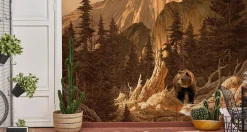 Muralo VLIES Fototapeten Tapeten Rollen XXL Bär in den Bergen 625
