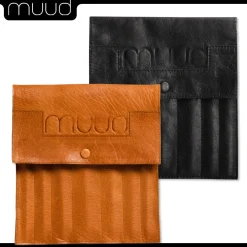 muud Oslo handgefertigtes Nadeletui aus Leder Aufbewahrung Stricknadel 2 Farben