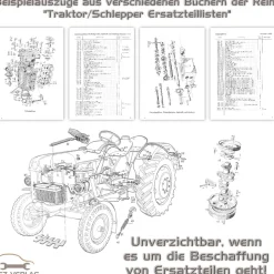MWM Schlepper Dieselmotor D302 1 und 2 Zylinder Traktor Ersatzteilliste