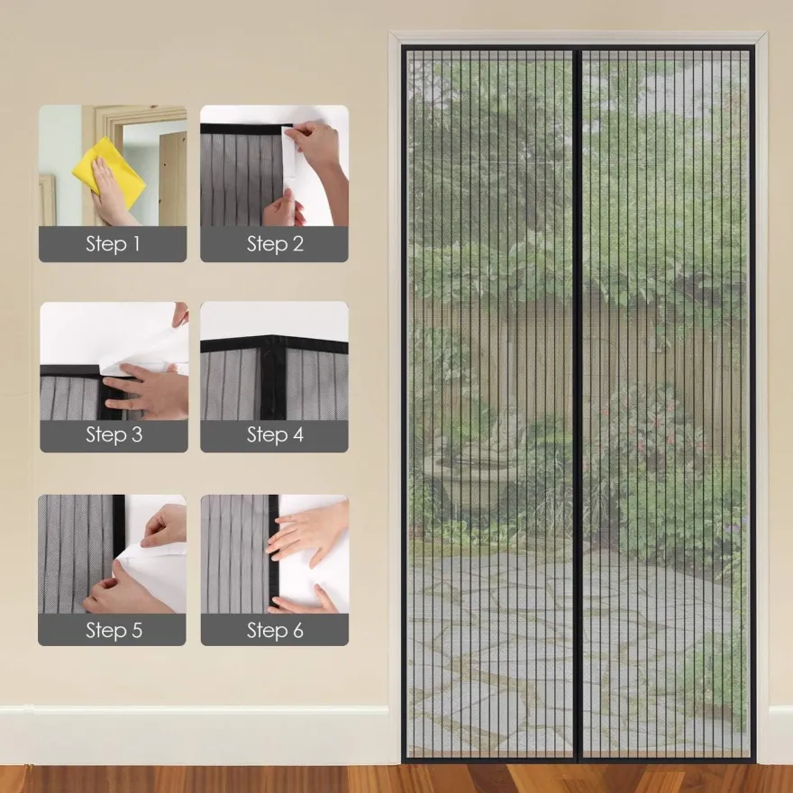 Mycarbon Fliegengitter Tür Magnet 120x220cm - Insektenschutz Balkontür ohne