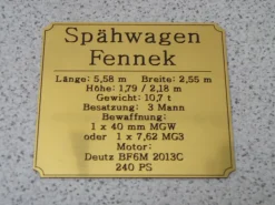 Namensschild für Modellständer oder Diorama - Spähwagen Fennek