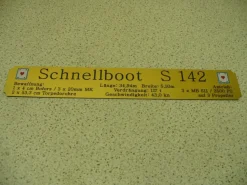 Namensschild für Modellständer mit Daten - Schnellboot S 80