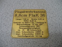 Namensschild für Modellständer oder Diorama - 8,8cm FlaK 36