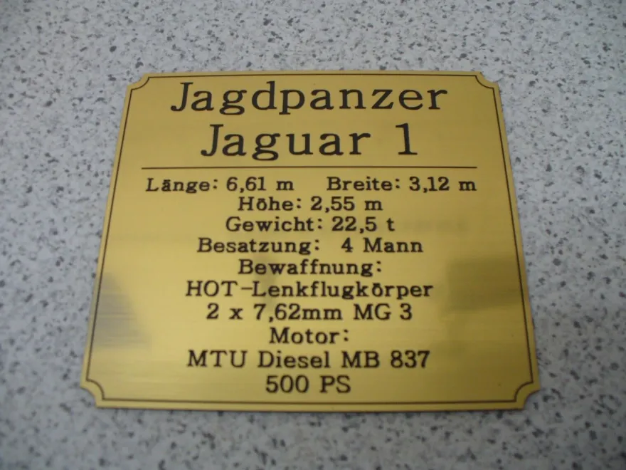 Namensschild für Modellständer oder Diorama - Jagdpanzer Jaguar 1