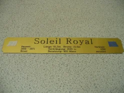 Namensschild für Modellständer mit Daten - Soleil Royal