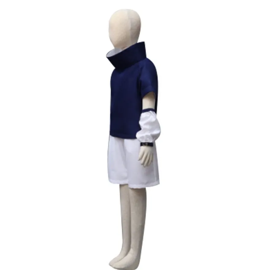 Naruto Sasuke Uchiha Cosplay Kostüme Set Kinder Halloween Showanzug für Animefans