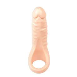 Natur-Dildo mit Penisring Doppelte Penetration Penishülle Double Fucker Sex-Toy