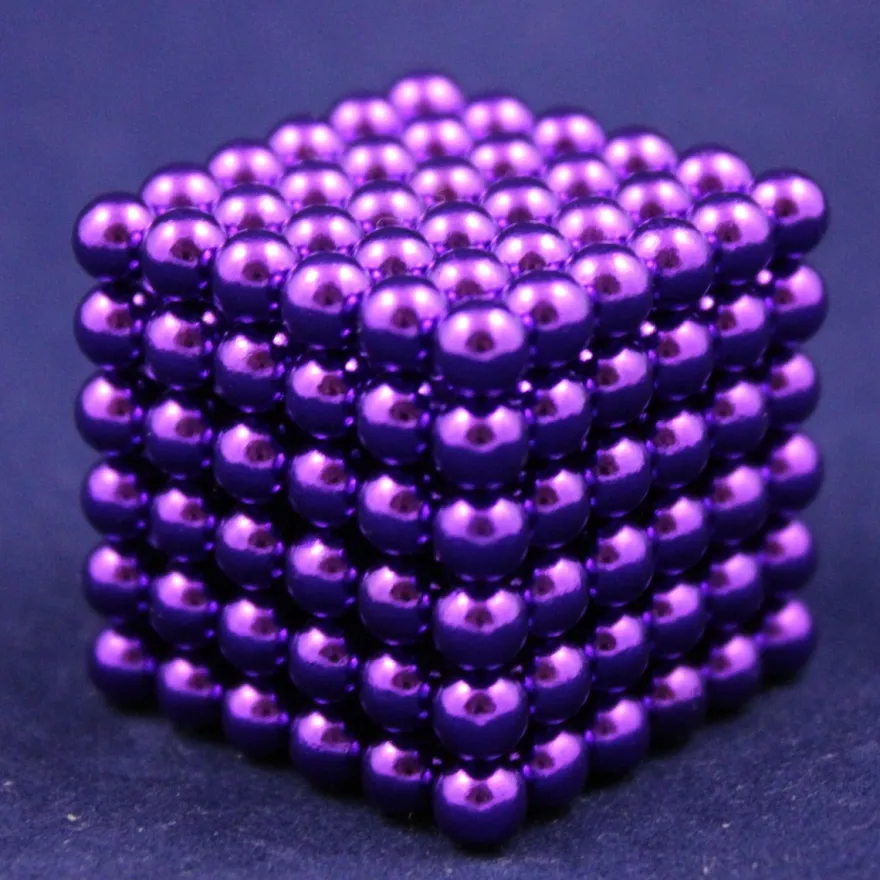 Neo Ball Cube - 5mm - violett - Neocube 216 Magnet Würfel Neodym Kugelmagnet DI