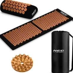 Neo-Sport NS-901 Schwarze und goldene Akupressurmatte mit Noppen