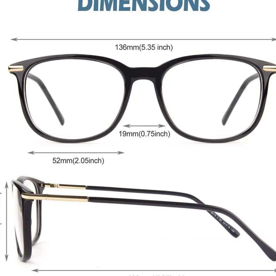 Nerdbrille Fensterglas Vintage Ohne Stärke UV400 Schutz Glossy Schwarz