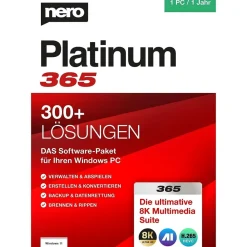 Nero Platinum 365|1 PC/ WIN|1 Jahr|Code per E-Mail|Download|ESD