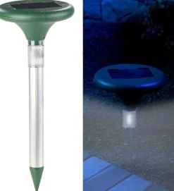 NEU 2in1 Solar Maulwurfschreck Schallwellen Leuchte für Vertreiben Tiere Garten