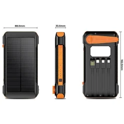 NEU Solar Kurbel Dynamo Powerbank 10Ah 37Wh für Outdoor Camping Wandern Zelten