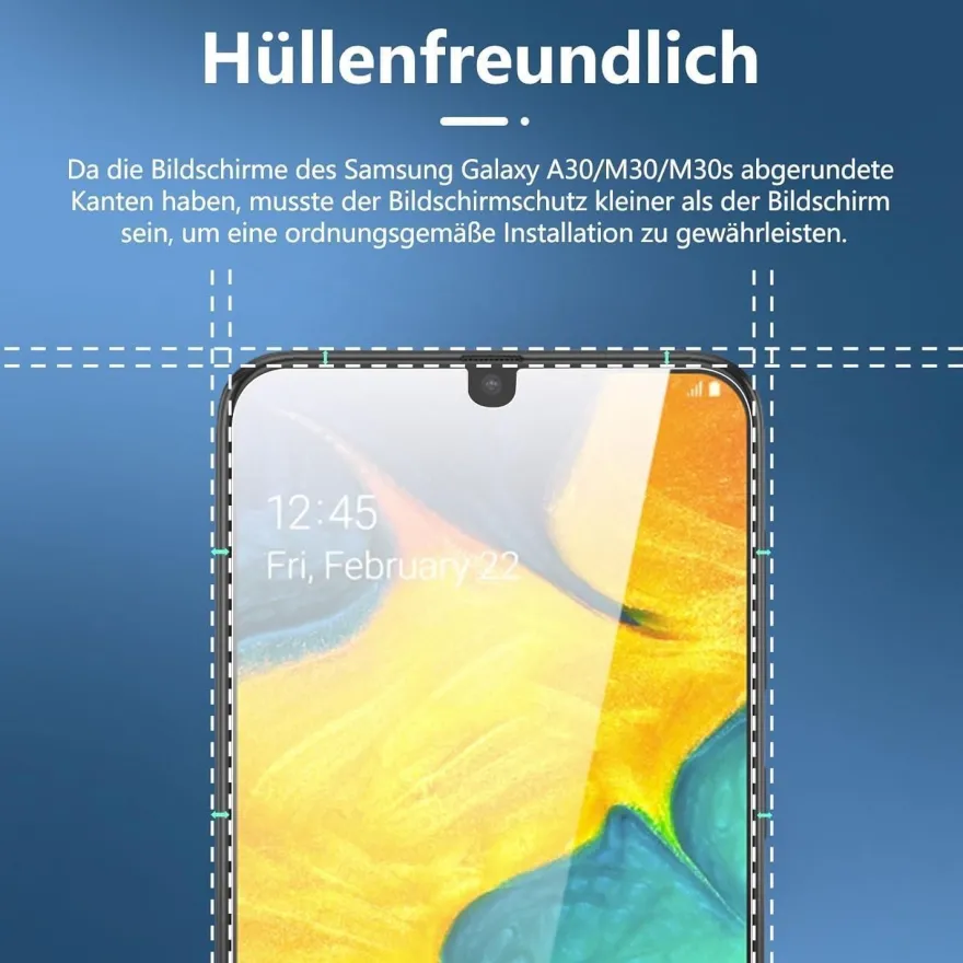 NEW'C 3x Panzerglas für Samsung Galaxy A30/M30/M30s - Kratzfrei, 9H Härte, HD