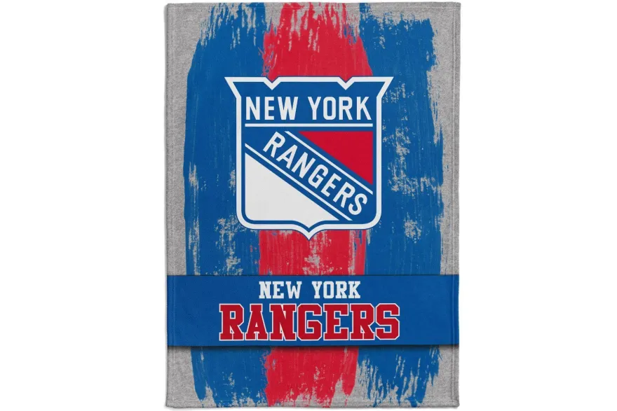 NHL Kuscheldecke New York Rangers Decke Fleece Throw Brush Blanket 150x200cm