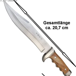 Nieto Bowiemesser Jagdmesser mit Olivenholzgriff inkl. Lederscheide Klinge 11 cm