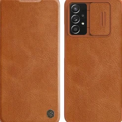 Nilkin ECHT LEDER Flip Klapp Handytasche mit Kameraschutz Handyhülle kompatibel mit