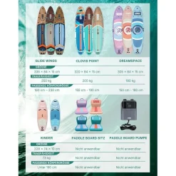 Niphean Stand Up Paddle Board für Erwachsene, 320cm, 200kg Tragkraft, inkl