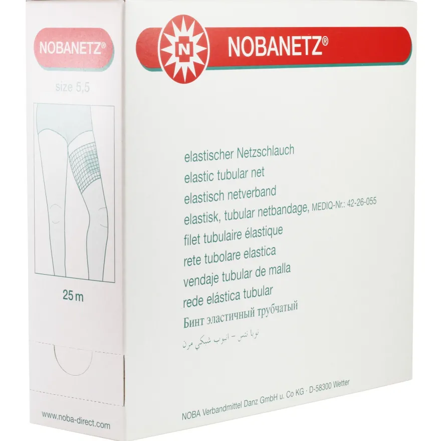 Nobanetz elastischer Netzschlauchverband Weiß 25 m Netzverband Schlauchverband