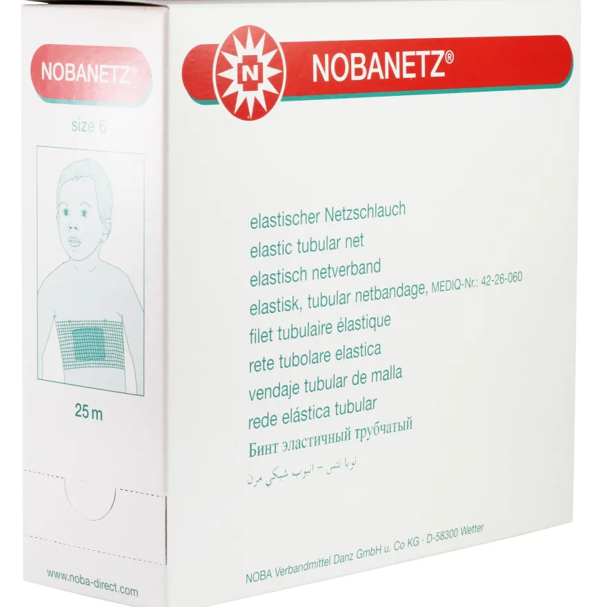 Nobanetz elastischer Netzschlauchverband Weiß 25 m Netzverband Schlauchverband