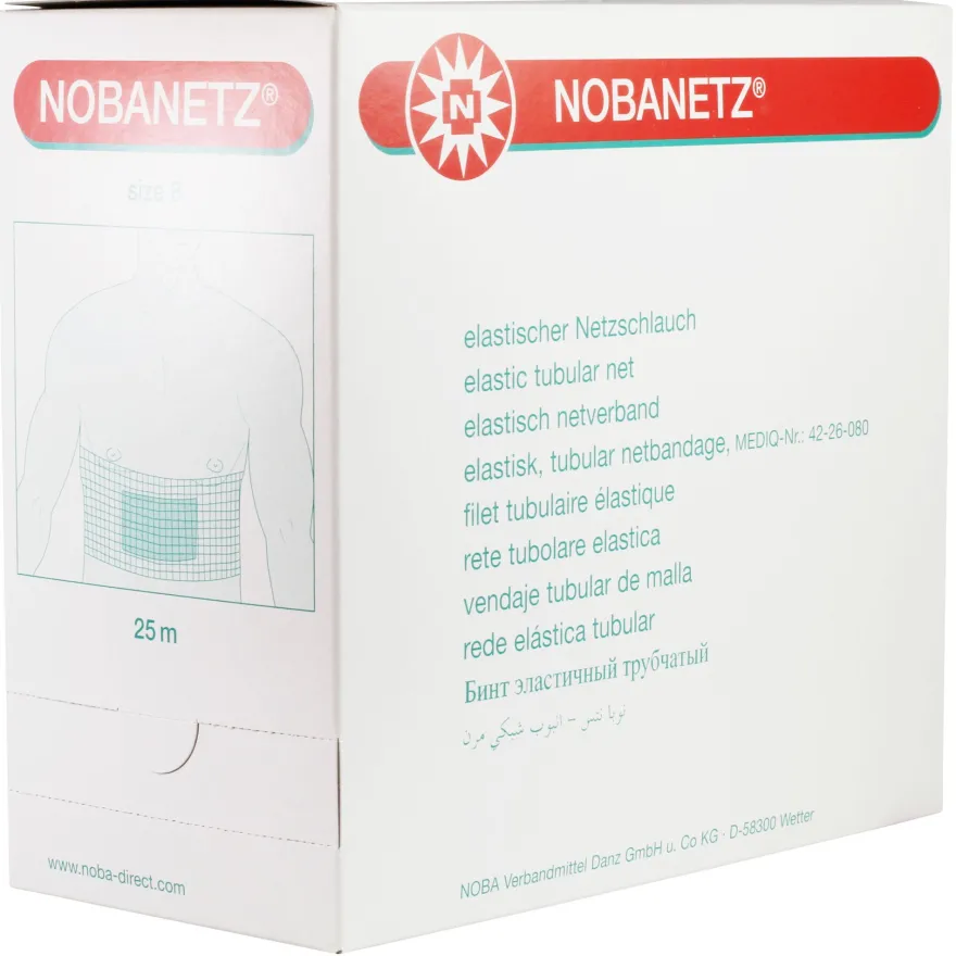 Nobanetz elastischer Netzschlauchverband Weiß 25 m Netzverband Schlauchverband