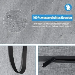 nomiou XXL Auflagentasche für Gartenpolster, wasserdicht, 130x40x55cm, 600D