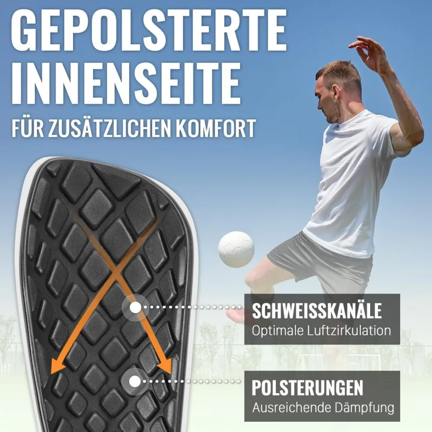 Northdeer Kinder & Herren Schienbeinschoner mit Stutzen inkl. optimierter