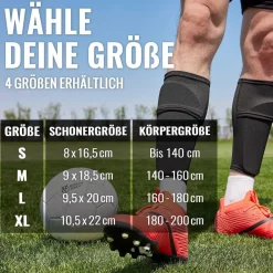 Northdeer Kinder & Herren Schienbeinschoner mit Stutzen - Optimierte