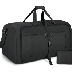 NUBILY Faltbare Reisetasche Sporttasche 65L Damen Herren Schwarz