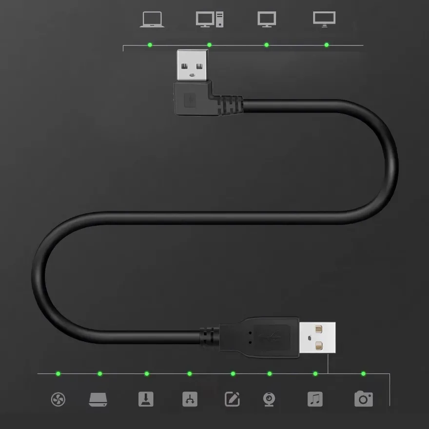 N39 USB 2.0 Kabel Adapter Datenkabel USB A auf A Stecker Verbindungskabel 50cm