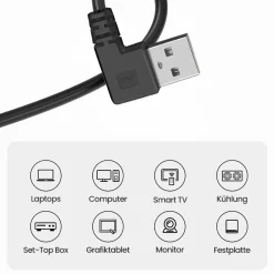 N39 USB 2.0 Kabel Adapter Datenkabel USB A auf A Stecker Verbindungskabel 50cm