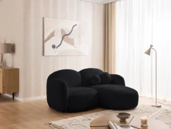 Nuvola - Moderne Ecksofa L-Form aus Bouclé-Stoff mit abgerundetem Design