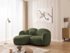 Nuvola - Moderne Ecksofa L-Form aus Bouclé-Stoff mit abgerundetem Design