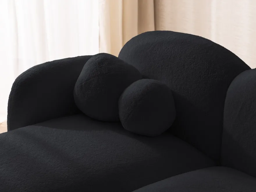 Nuvola - Moderne Ecksofa L-Form aus Bouclé-Stoff mit abgerundetem Design