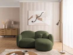 Nuvola - Moderne Ecksofa L-Form aus Bouclé-Stoff mit abgerundetem Design
