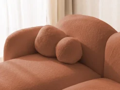 Nuvola - Moderne Ecksofa L-Form aus Bouclé-Stoff mit abgerundetem Design