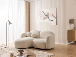 Nuvola - Moderne Ecksofa L-Form aus Bouclé-Stoff mit abgerundetem Design