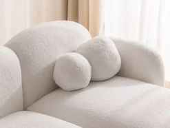 Nuvola - Moderne Ecksofa L-Form aus Bouclé-Stoff mit abgerundetem Design