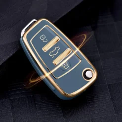Oatsbasf Autoschlüssel Hülle für Audi A1 A3 A4 A6 Q3 Q5 Q7 S3 R8 TT, Silikon