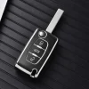 Oatsbasf Autoschlüssel Hülle für Peugeot & Citroen (3 Tasten, Silber