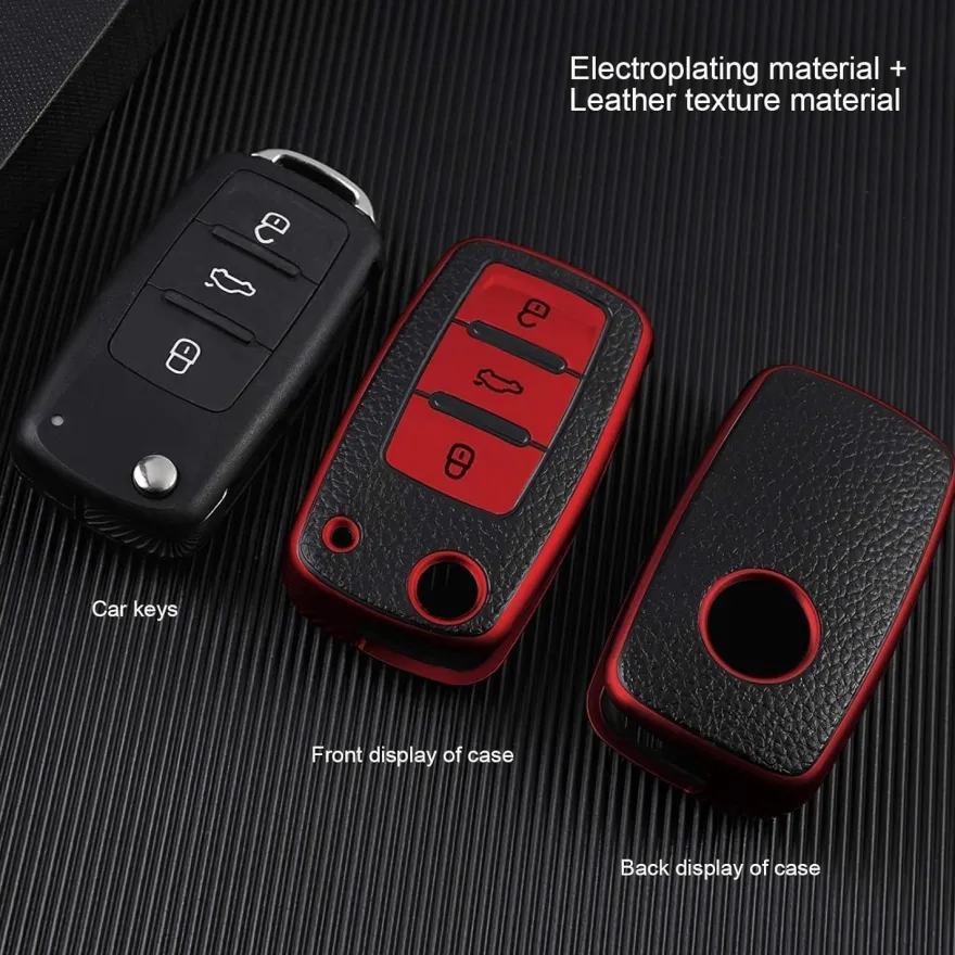 Oatsbasf Autoschlüssel Hülle für VW, Skoda, Seat - Flexibles TPU Silikon