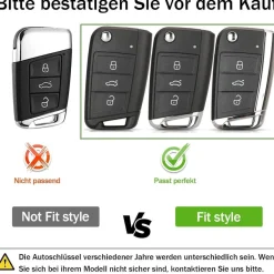 Oatsbasf Silikon Autoschlüssel Hülle für VW Golf 7/Polo/Tiguan MK7/Skoda