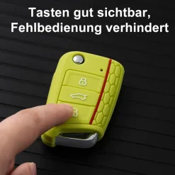 Oatsbasf Silikon Autoschlüssel Hülle für VW Golf 7/Polo/Tiguan MK7/Skoda