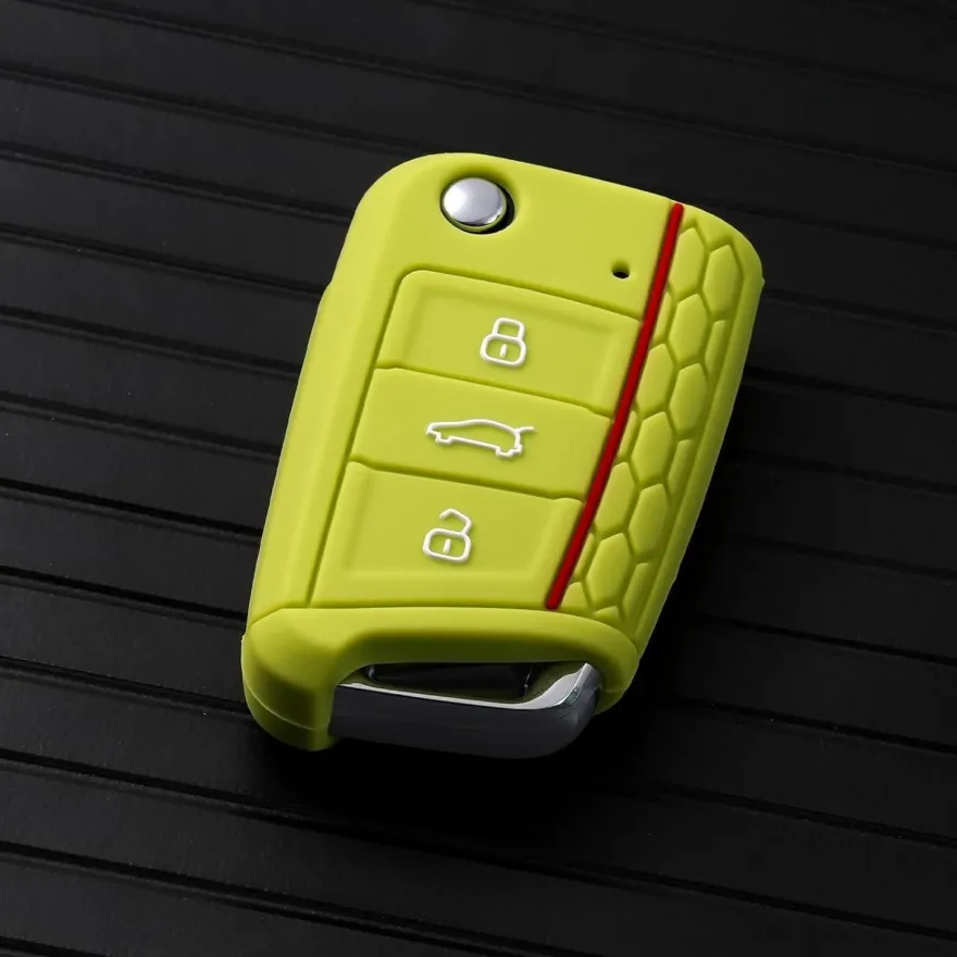 Oatsbasf Silikon Autoschlüssel Hülle für VW Golf 7/Polo/Tiguan MK7/Skoda