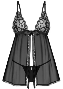 Obsessive Babydoll-Set Blomentis mit Spitzen-Cups und String