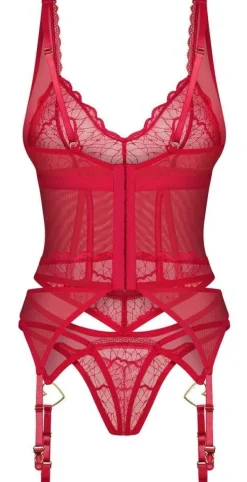 Obsessive Cupide Desir Strapshemd und String in Sinnlichem Rot