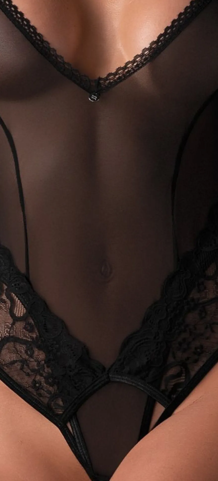 Obsessive Ouvert-Body Blomentis XL/2XL schwarz