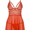 Obsessive Verführerisches Babydoll in Rot - Größe rot L/XL