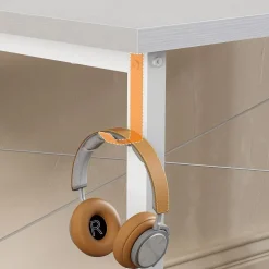 ODK Schreibtisch Weiß 120x50x74cm Computertisch Bürotisch mit Kopfhörer Halter
